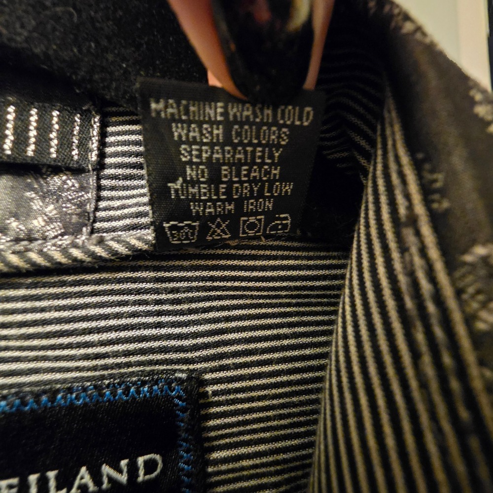Scott Weiland English Laundry Mens XL Charcoal Floral Brocade Button Down Shirt - Picture 7 of 8